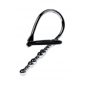 Серебристый уретральный плаг-бусины TOYFA Metal с мягким фиксириющим кольцом - ToyFa - купить с доставкой в Норильске