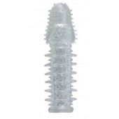 Прозрачная насадка с шишечками и шипами - 13,5 см. - Toyfa Basic - в Норильске купить с доставкой