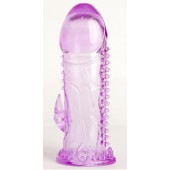 Фиолетовая гелевая насадка с шипами - 13 см. - Toyfa Basic - в Норильске купить с доставкой