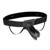Полый страпон с двумя отростками и вибрацией Unisex Vibrating Hollow Strap-On Double Penetrating Dildo - 17,8 см. - Lux Fetish - купить с доставкой в Норильске