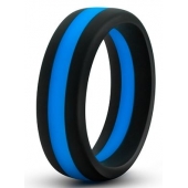 Черно-синее эрекционное кольцо Silicone Go Pro Cock Ring - Blush Novelties - в Норильске купить с доставкой