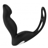Черный вибромассажер простаты P-PLEASER W ERECTION ENHANCE - Dream Toys - в Норильске купить с доставкой