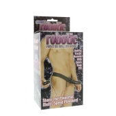 Мужской фаллопротез с вибрацией ROBOTIC MALE STRAP-ON BLACK - 17 см. - Seven Creations - купить с доставкой в Норильске