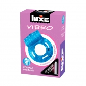 Голубое эрекционное виброкольцо Luxe VIBRO  Кошмар русалки  + презерватив - Luxe - в Норильске купить с доставкой