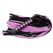 Черно-розовая плеть из замши - 58 см. - БДСМ Арсенал - купить с доставкой в Норильске