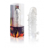 Закрытая прозрачная рельефная насадка Crystal sleeve - 13 см. - Erowoman-Eroman - в Норильске купить с доставкой