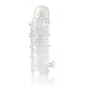 Закрытая прозрачная рельефная насадка Crystal sleeve - 13 см. - Erowoman-Eroman - в Норильске купить с доставкой
