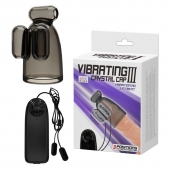 Дымчатая насадка-мастурбатор с вибрацией Vibrating Crystal Cap III - Baile - в Норильске купить с доставкой