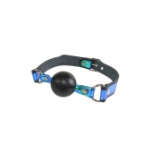 Кляп-шарик на чёрно-синих ремешках - Sitabella - купить с доставкой в Норильске