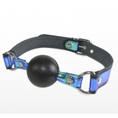 Кляп-шарик на чёрно-синих ремешках - Sitabella - купить с доставкой в Норильске