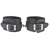 Черные фиксаторы для ног на цепи с мехом внутри - Lux Fetish - купить с доставкой в Норильске