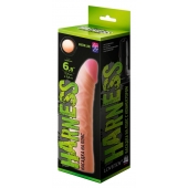 Телесная изогнутая насадка на Harness с коннектором GREEN LINE - 18 см. - LOVETOY (А-Полимер) - купить с доставкой в Норильске