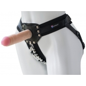 Черный пояс-трусики с насадкой  Гламур Dana  - 15,5 см. - LOVETOY (А-Полимер) - купить с доставкой в Норильске