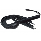 Чёрная кожаная плеть с жесткой ручкой - 63 см. - Sitabella - купить с доставкой в Норильске