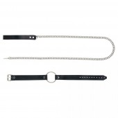 Черный поводок и чокер с кольцом Rada - Rebelts - купить с доставкой в Норильске