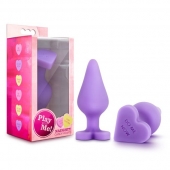 Фиолетовая анальная пробка Naughty Candy Heart Do Me Now - 8,9 см. - Blush Novelties - купить с доставкой в Норильске
