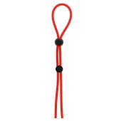 Красное лассо на пенис с двумя бусинами STRETCHY LASSO CAGE - Dream Toys - в Норильске купить с доставкой