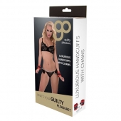 Красно-чёрные наручники на металлической цепочке - Blush Novelties - купить с доставкой в Норильске