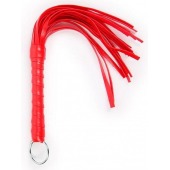 Красная плеть с рукоятью в оплетке - 28 см. - Notabu - купить с доставкой в Норильске