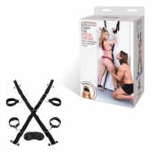 Чёрный набор для фиксации у двери - Lux Fetish - купить с доставкой в Норильске