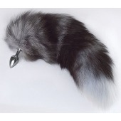 Серебристая анальная пробка с пушистым хвостом - Sitabella - купить с доставкой в Норильске