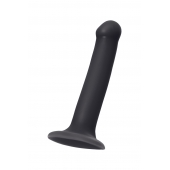 Черный фаллос на присоске Silicone Bendable Dildo M - 18 см. - Strap-on-me - купить с доставкой в Норильске