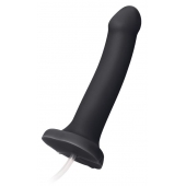 Черный фаллос с имитацией эякуляции Silicon Cum Dildo L - 19,6 см. - Strap-on-me - купить с доставкой в Норильске