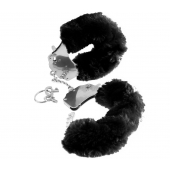 Металлические наручники Furry Love Cuffs с черным мехом - Pipedream - купить с доставкой в Норильске