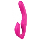 Ярко-розовый безремневой страпон REMOTE DOUBLE DIPPER - 22 см. - Dream Toys - купить с доставкой в Норильске