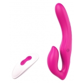 Ярко-розовый безремневой страпон REMOTE DOUBLE DIPPER - 22 см. - Dream Toys - купить с доставкой в Норильске