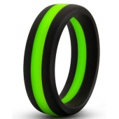Черно-зеленое эрекционное кольцо Silicone Go Pro Cock Ring - Blush Novelties - в Норильске купить с доставкой