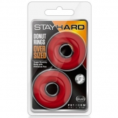 Набор из 2 красных эрекционных колец DONUT RINGS OVERSIZED - Blush Novelties - в Норильске купить с доставкой