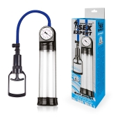 Прозрачная вакуумная помпа Sex Expert с манометром - Sex Expert - в Норильске купить с доставкой