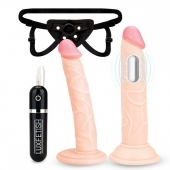 Регулируемые трусики с 2 насадками - 16 и 15 см. - Lux Fetish - купить с доставкой в Норильске