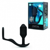 Черное эрекционное кольцо с анальным плагом Snug   Tug - b-Vibe - в Норильске купить с доставкой