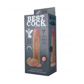 Телесный фаллоимитатор на присоске F F BEST COCK 7 - 20 см. - LOVETOY (А-Полимер)