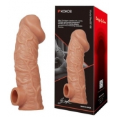 Телесная насадка на фаллос с фиксацией мошонки EXTREME SLEEVE - 15,6 см. - KOKOS - в Норильске купить с доставкой