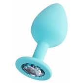 Мятная анальная втулка Brilliant с прозрачным кристаллом - 8 см. - ToyFa - купить с доставкой в Норильске