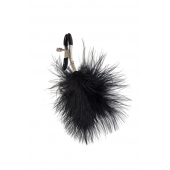 Зажимы на соски с черным пухом Euphoric - Lola Games - купить с доставкой в Норильске