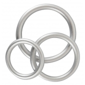 Набор из 3 эрекционных колец под металл Metallic Silicone Cock Ring Set - Orion - в Норильске купить с доставкой
