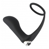 Черное эрекционное кольцо с анальной вибропробкой Vibrating Ring   Plug - Orion - в Норильске купить с доставкой