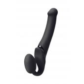 Черный безремневой вибрострапон Silicone Bendable Strap-On M - Strap-on-me - купить с доставкой в Норильске