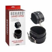 Черные оковы на ноги Obey Me Leather Ankle Cuffs - Chisa - купить с доставкой в Норильске