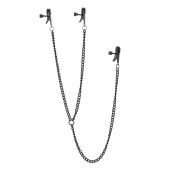 Черные зажимы на соски и клитор на цепочке DELUXE NIPPLE   CLIT CLAMPS - Dream Toys - купить с доставкой в Норильске