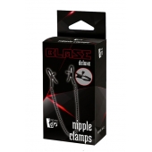Черные зажимы на соски на цепочке BLAZE DELUXE NIPPLE CLAMPS - Dream Toys - купить с доставкой в Норильске
