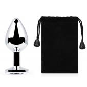 Серебристая анальная пробка с прозрачным стразом - 7,2 см. - Anal Jewelry Plug - купить с доставкой в Норильске