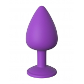 Фиолетовая анальная пробка со стразом Her Little Gem Large Plug - 9,5 см. - Pipedream - купить с доставкой в Норильске