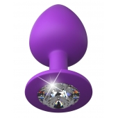 Фиолетовая анальная пробка со стразом Her Little Gem Large Plug - 9,5 см. - Pipedream - купить с доставкой в Норильске