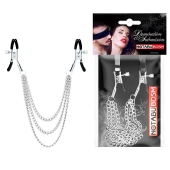 Оригинальные зажимы на соски с тройной цепочкой - Notabu - купить с доставкой в Норильске