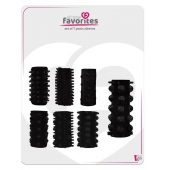 Набор из 7 черных насадок PENIS SLEEVES SET - Dream Toys - в Норильске купить с доставкой